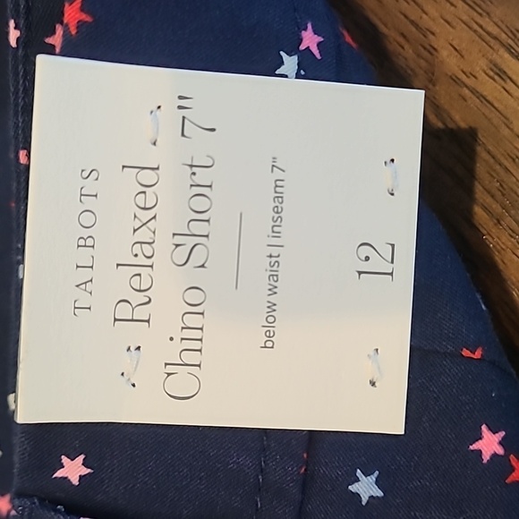NWT Talbots Shorts Relaxed Chino Short Blue with Stars Size Womens 12  $70 - Picture 5 of 6